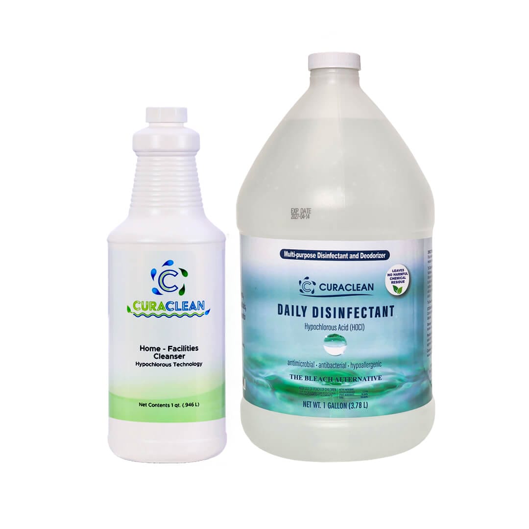 Disinfectant Sanitizer Bundle with Hypochlorous Acid, Multi-Purpose Cleaner, Antimicrobial, Antibacterial, Hypoallergenic.