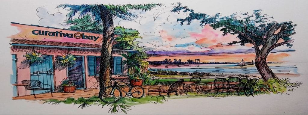 Our Story - Curativa Bay watercolor painting