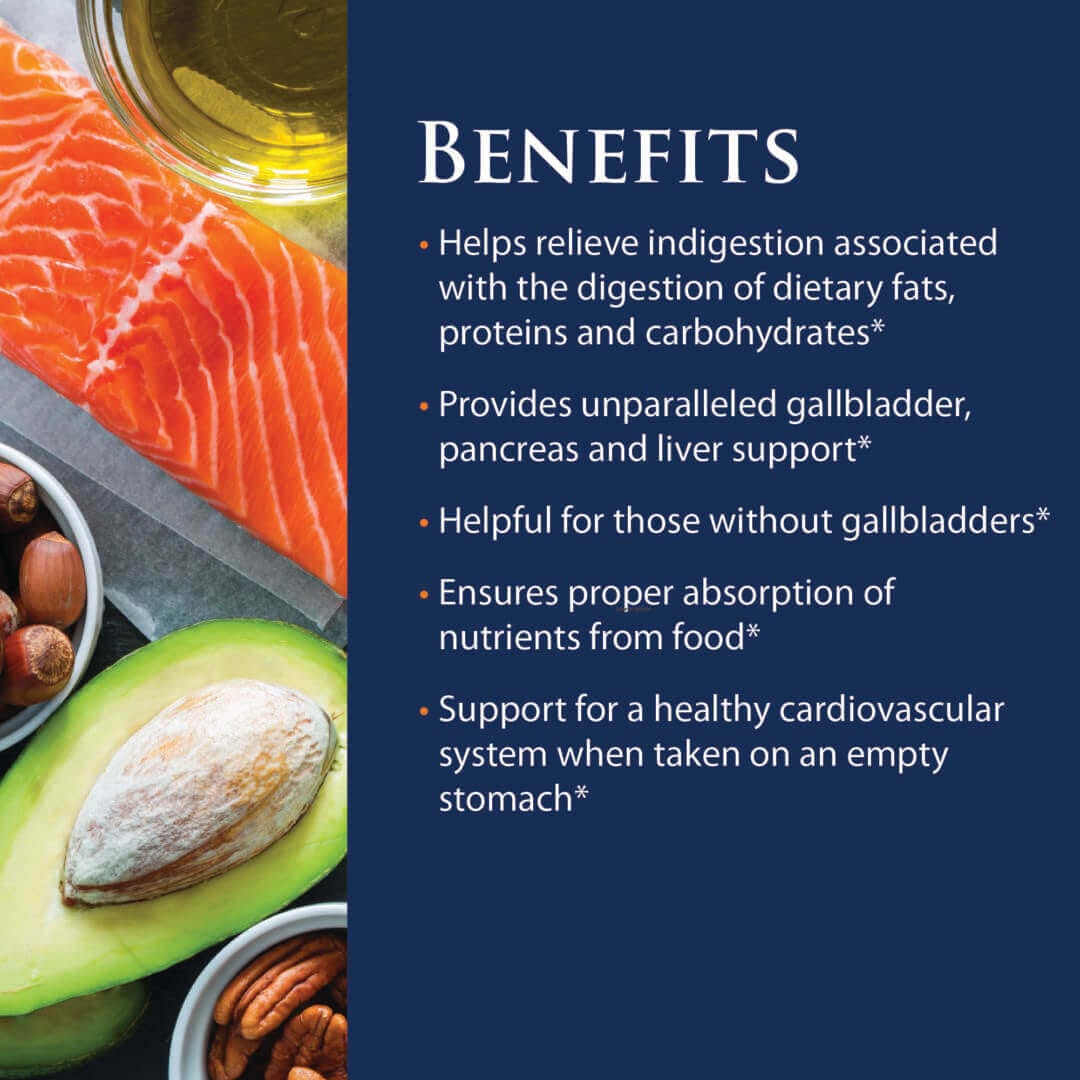 Benefits of digestive support supplements for gallbladder, pancreas, liver health, nutrient absorption, cardiovascular wellness.